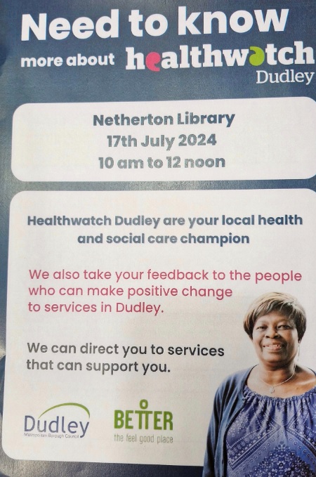 Netherton Library - Need to Know More About Healthwatch Dudley